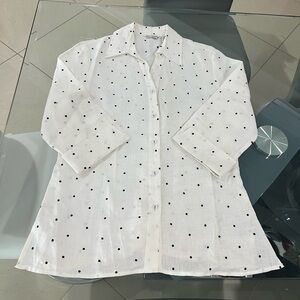 Richard Malcolm Irish Linen Quarter Sleeve Button Down size Medium